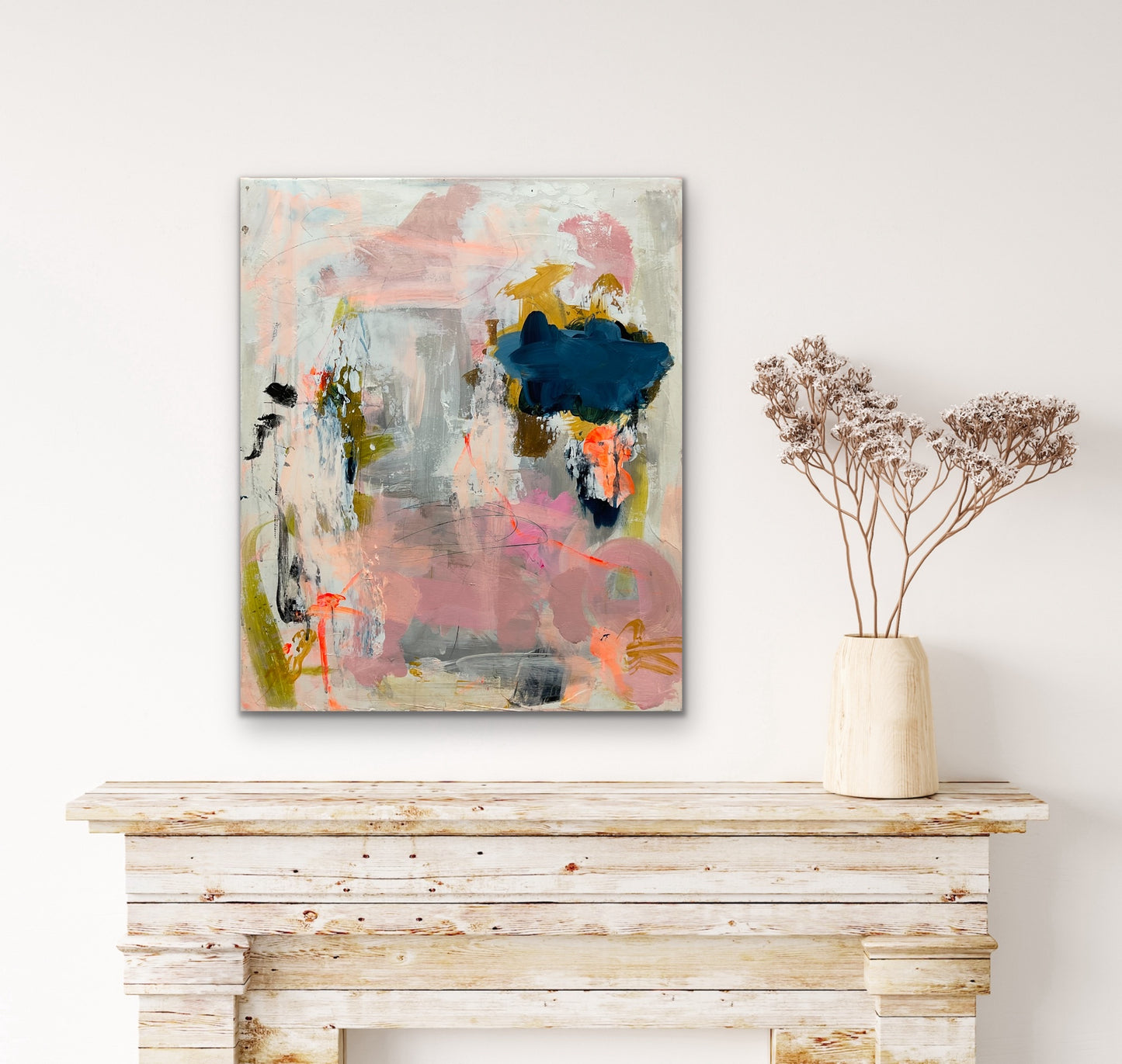 Abstrakt maleri, 50x60 cm, "Timeless" by Lone Reedtz , Abstrakt ekspressivt akrylmaleri på lærred
