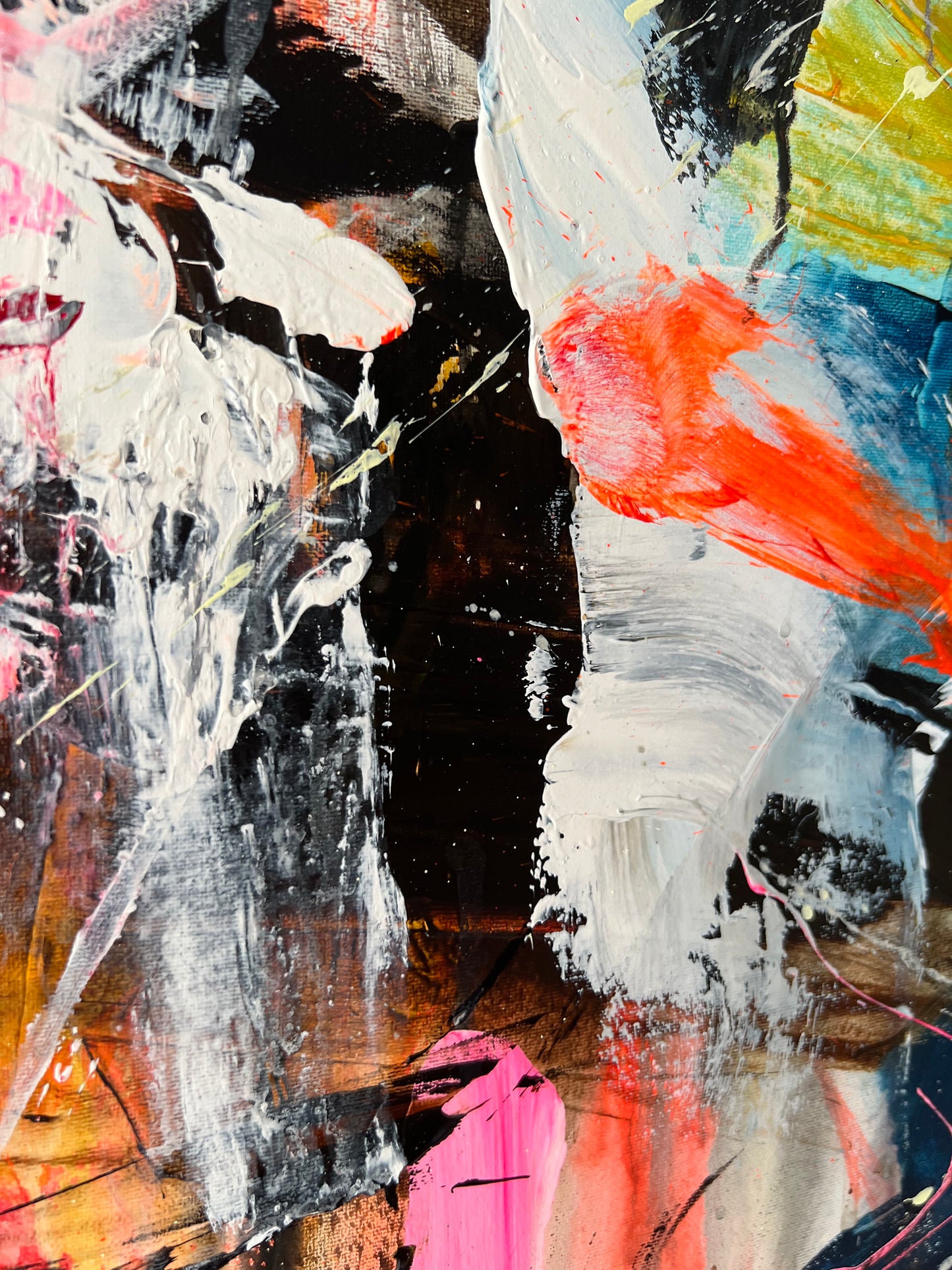 Abstrakt maleri, 100x120 cm, "The fullness of living" by Lone Reedtz , Abstrakt ekspressivt akrylmaleri på lærred