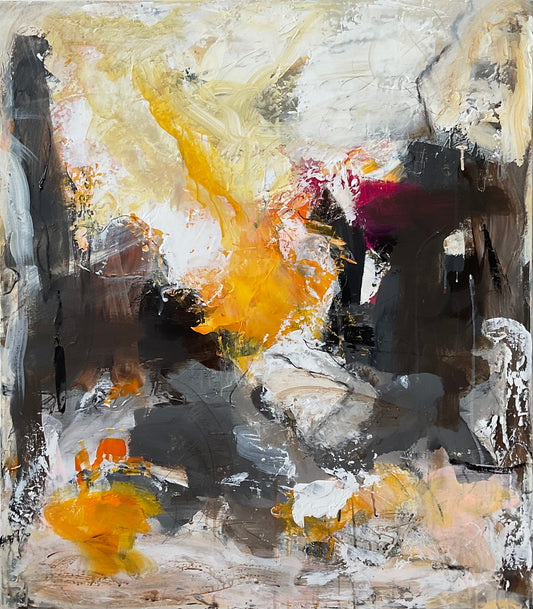 Abstrakt maleri, 80x70 cm, "Nr. 17" by Lone Reedtz , Abstrakt ekspressivt akrylmaleri på lærred Uden ramme