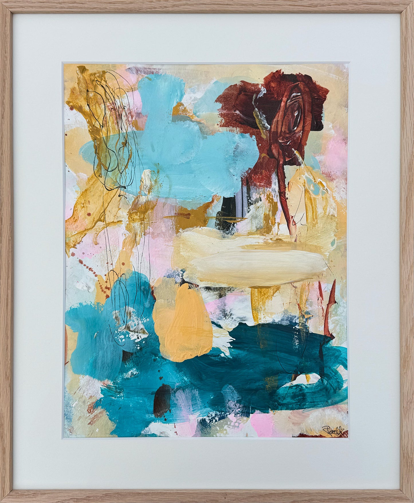 Paperwork, 50x40 cm, med massiv egetræsramme