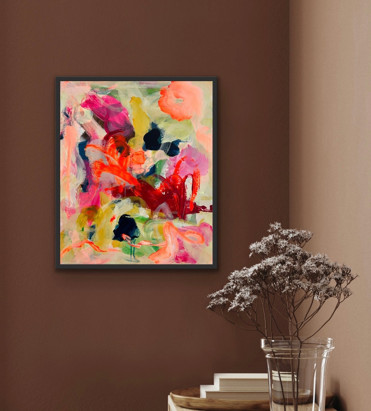 Abstrakt maleri, 50x60 cm, "Nr. 23" by Lone Reedtz , Abstrakt ekspressivt akrylmaleri på lærred