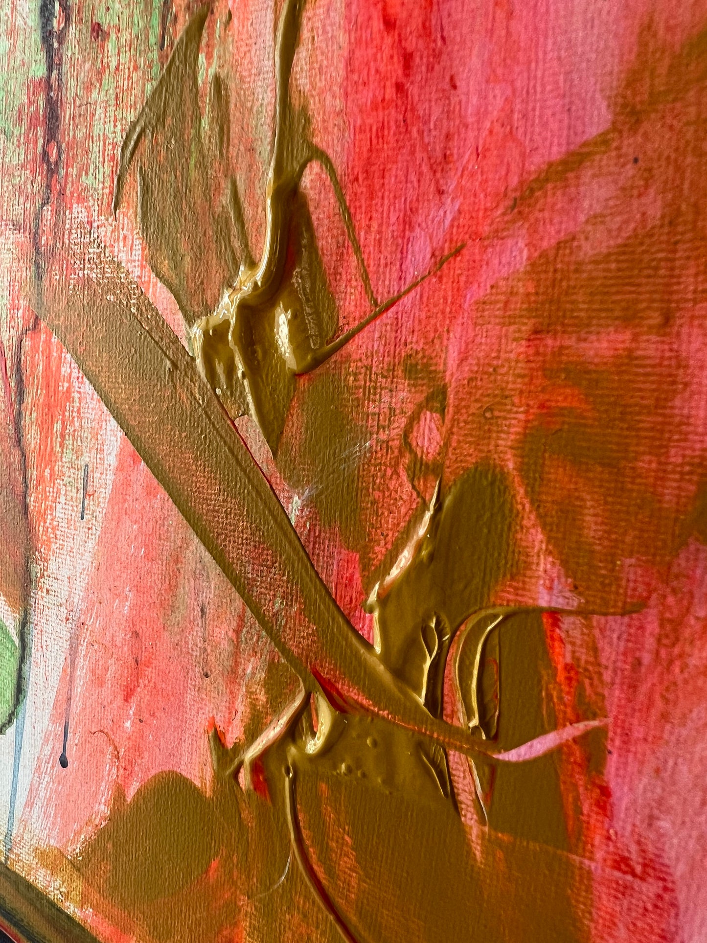 Abstrakt maleri, 100x120 cm, "The fullness of living" by Lone Reedtz , Abstrakt ekspressivt akrylmaleri på lærred