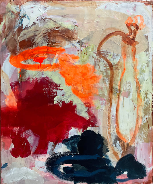Abstrakt maleri, 60x50 cm, "Everywhere" by Lone Reedtz , Abstrakt ekspressivt akrylmaleri på lærred Uden ramme