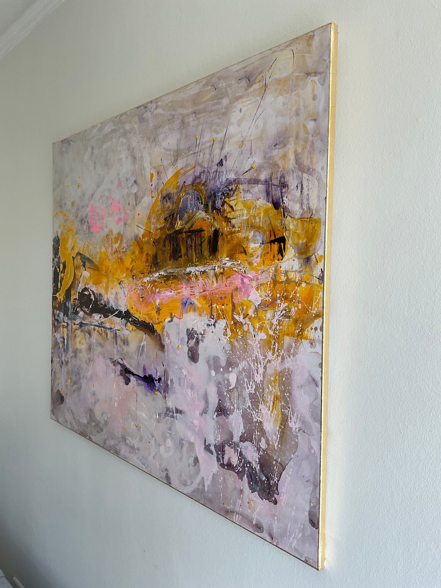 Abstrakt maleri, 100x120 cm, "Mulighedernes horisont" by Lone Reedtz , Abstrakt ekspressivt akrylmaleri på lærred