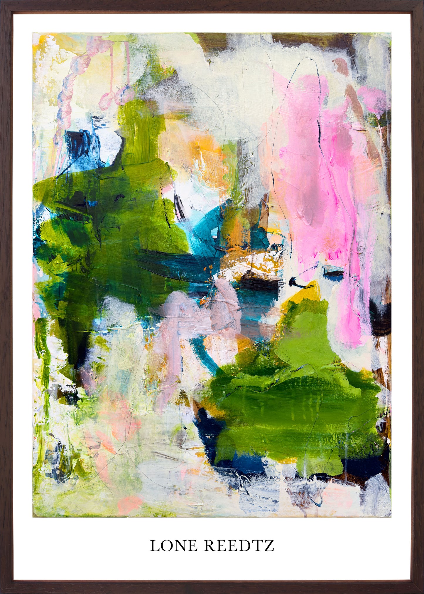 Abstrakt kunstplakat, 62x44 cm, "Vild blomst" - Limited Edition