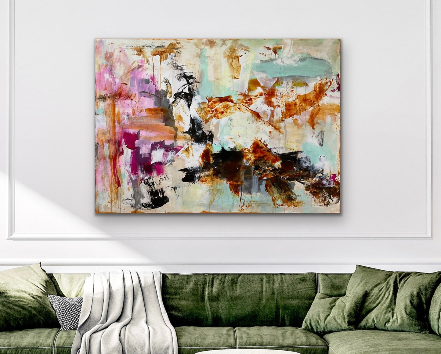 Abstrakt maleri, 100x140 cm, "CATCH A FEELING”