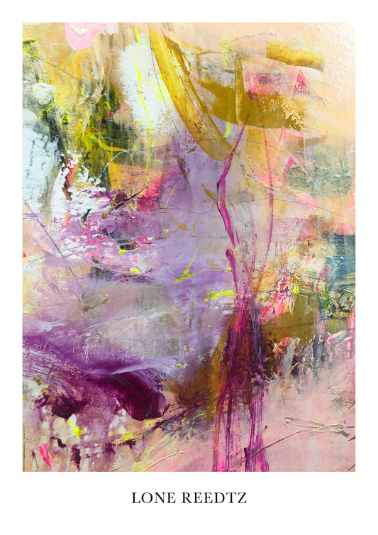 Abstrakt kunstplakat, 62x44 cm, "Livest dans v2" - Limited Edition by Lone Reedtz , Abstrakt ekspressiv kunstplakat Uden ramme