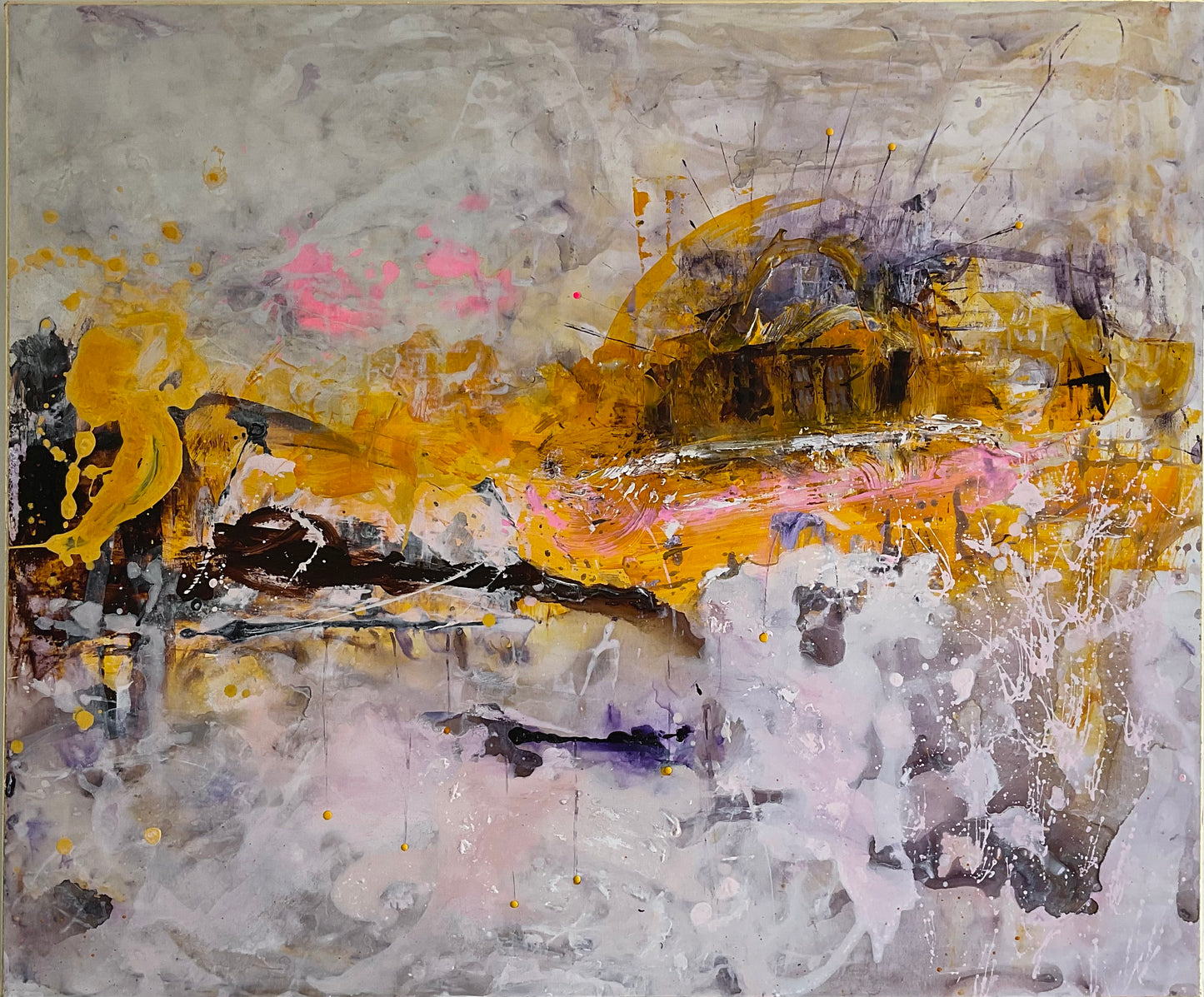 Abstrakt maleri, 100x120 cm, "Mulighedernes horisont" by Lone Reedtz , Abstrakt ekspressivt akrylmaleri på lærred