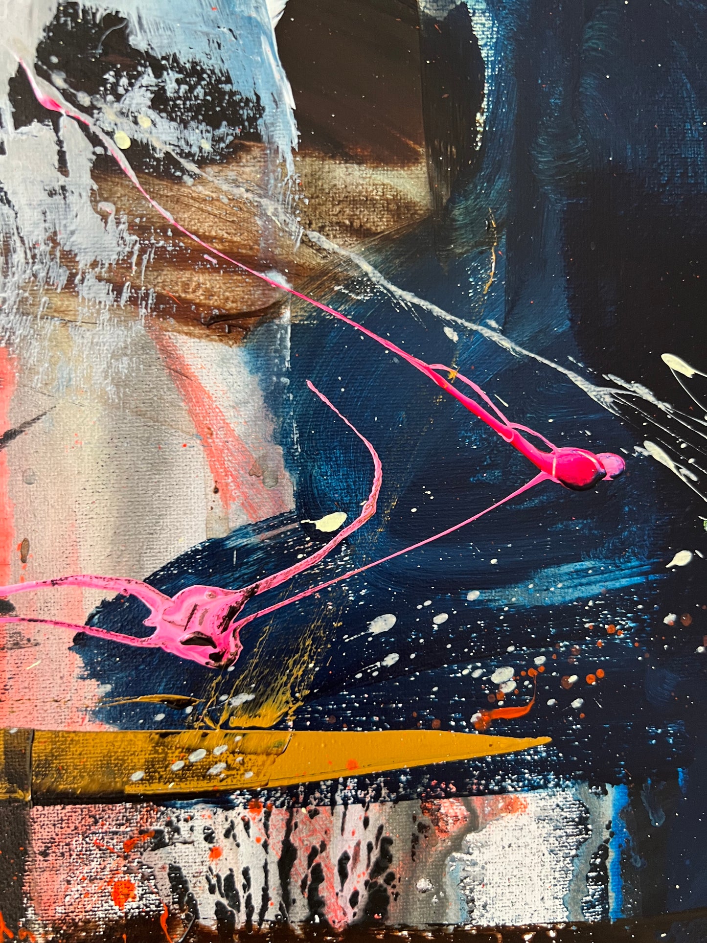 Abstrakt maleri, 100x120 cm, "The fullness of living" by Lone Reedtz , Abstrakt ekspressivt akrylmaleri på lærred