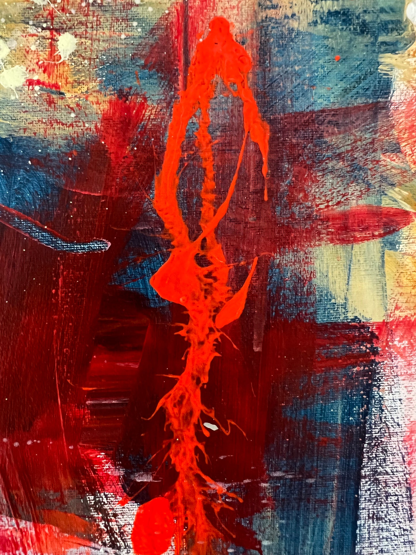 Abstrakt maleri, 100x120 cm, "The fullness of living" by Lone Reedtz , Abstrakt ekspressivt akrylmaleri på lærred