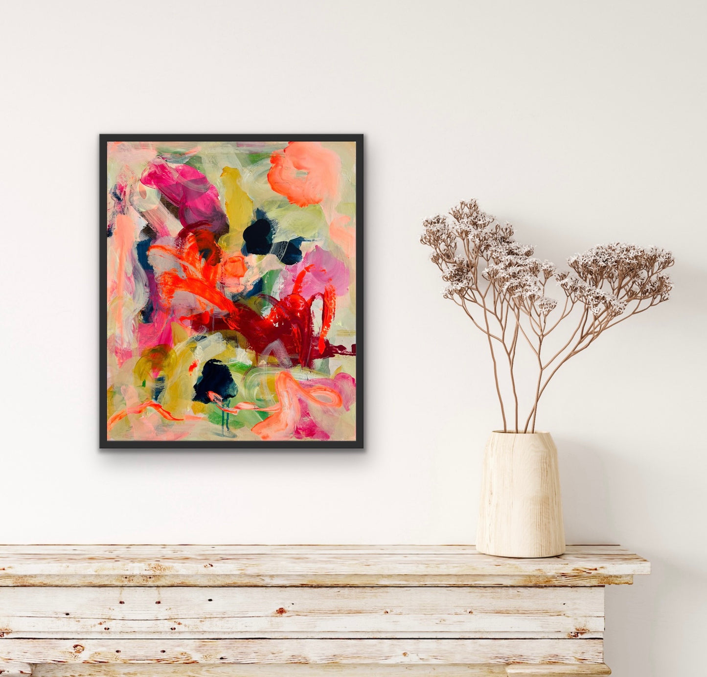Abstrakt maleri, 50x60 cm, "Nr. 23" by Lone Reedtz , Abstrakt ekspressivt akrylmaleri på lærred
