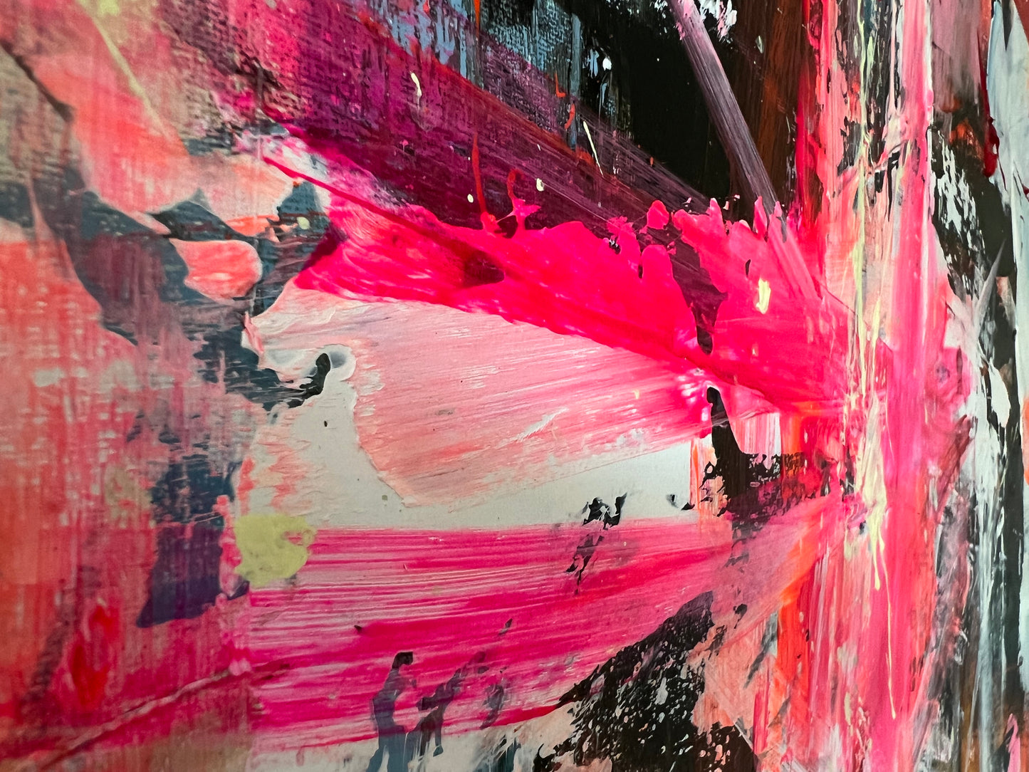 Abstrakt maleri, 100x120 cm, "The fullness of living" by Lone Reedtz , Abstrakt ekspressivt akrylmaleri på lærred