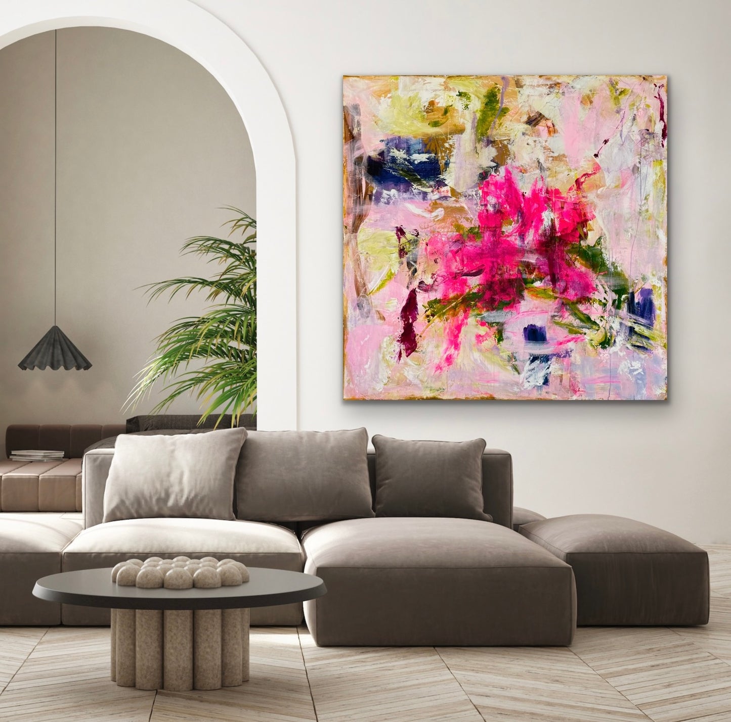 Abstrakt maleri, 120x120 cm, "I WISH"