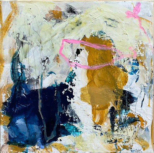 Abstrakt maleri, 40x40 cm, ”VELVET” by Lone Reedtz , Abstrakt ekspressivt akrylmaleri på lærred Uden ramme