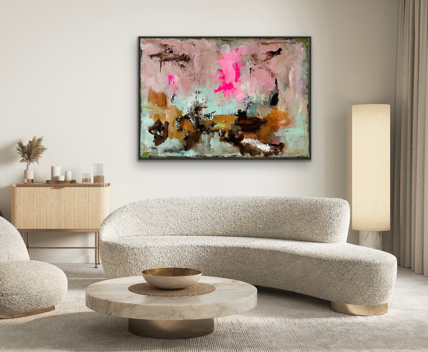 Abstrakt maleri, 100x140 cm, "BE MINE”