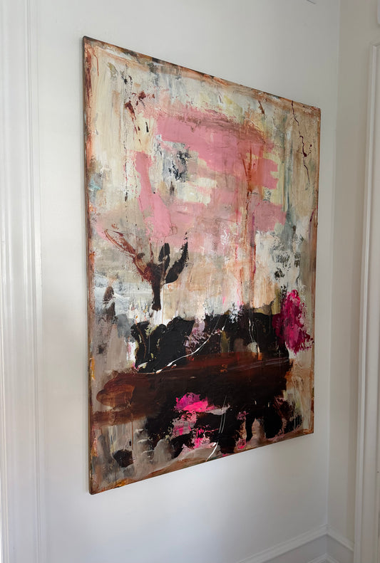 140x100 cm, "hhhhhh by Lone Reedtz , Abstrakt ekspressivt akrylmaleri på lærred Kunstsamlingen-katalog-2025