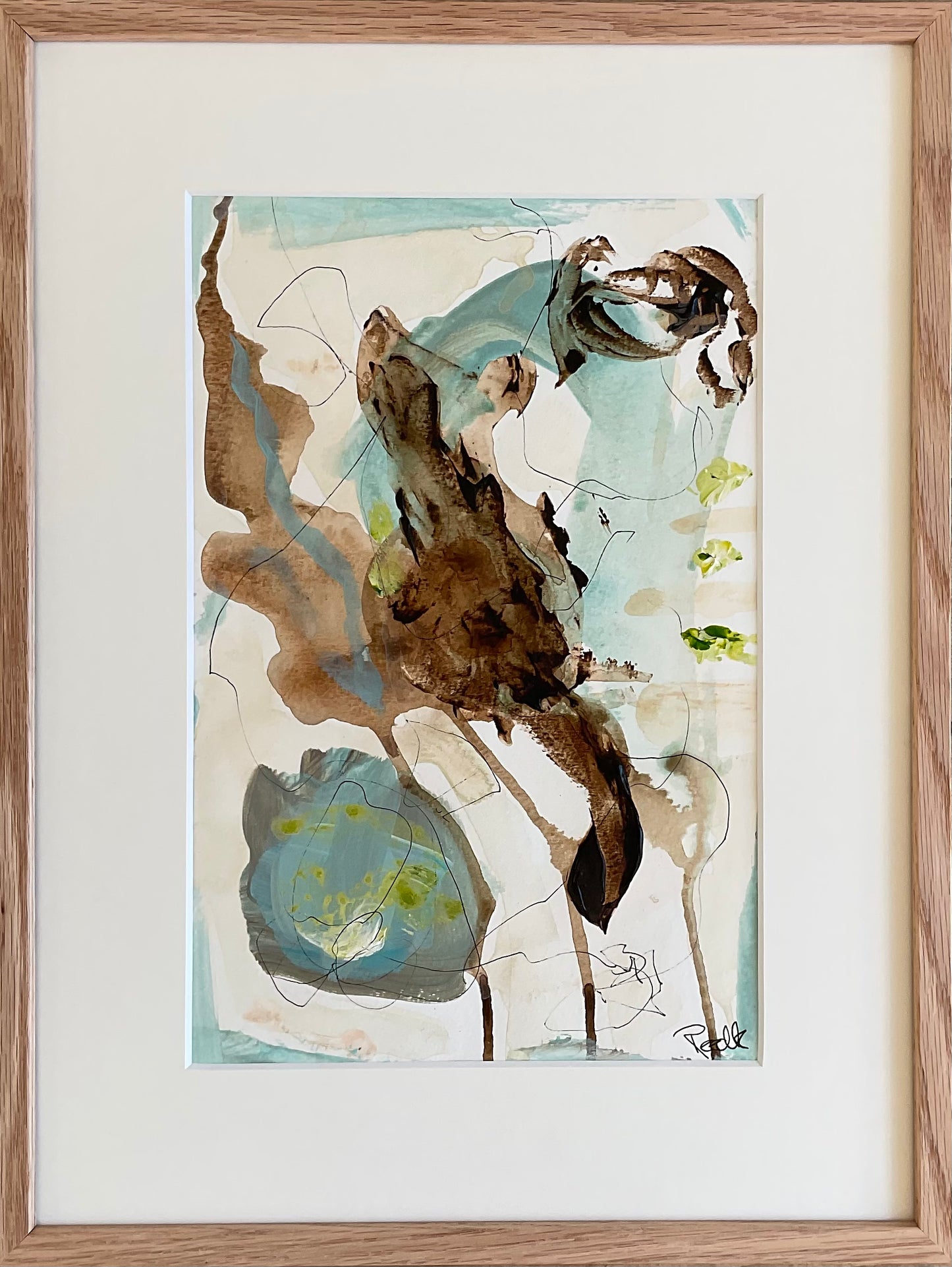 Paperwork 40x30 cm, med massiv egetræsramme