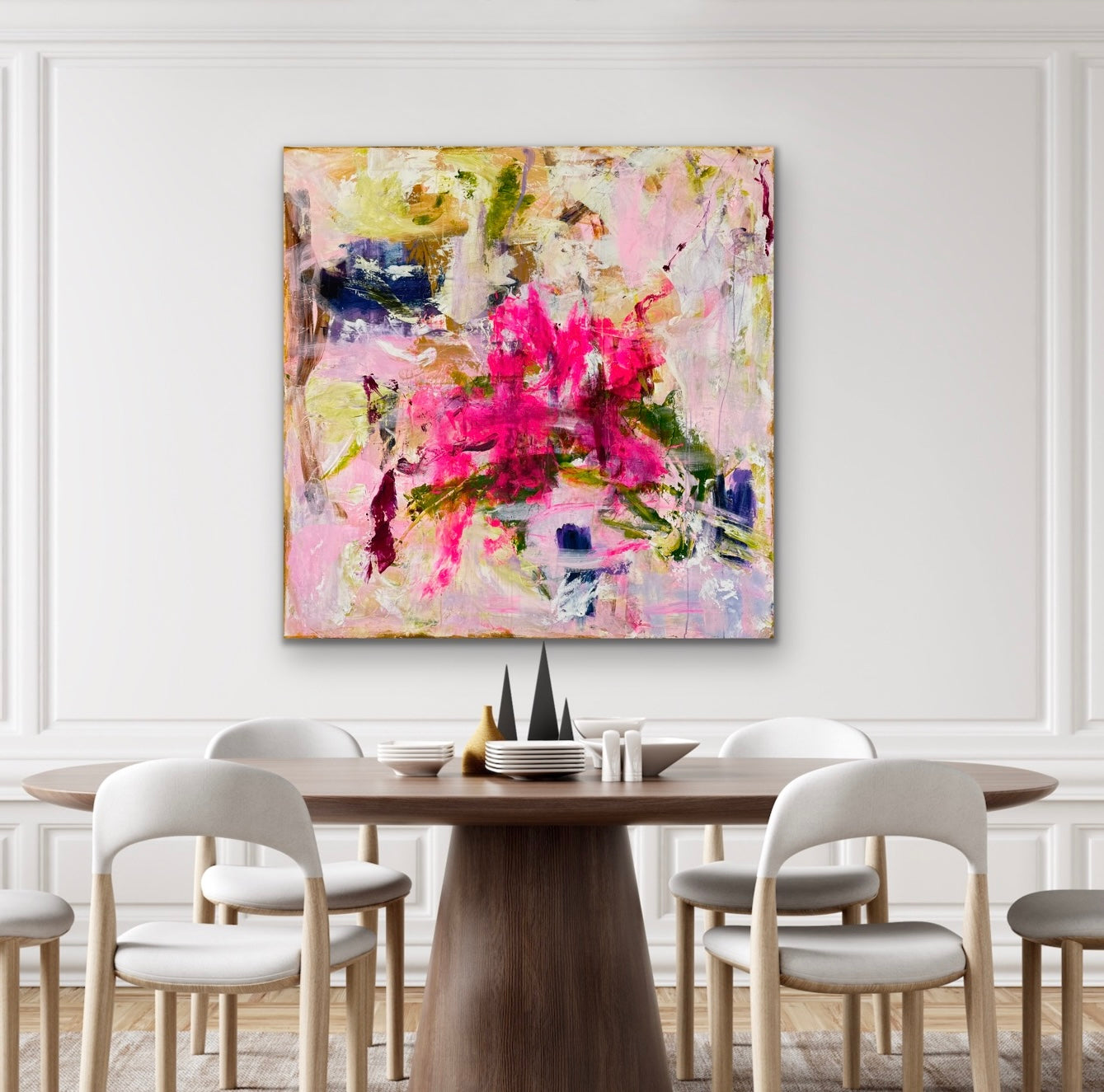 Abstrakt maleri, 120x120 cm, "I WISH"
