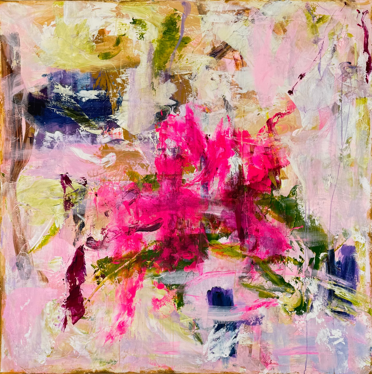 Abstrakt maleri, 120x120 cm, "I WISH"