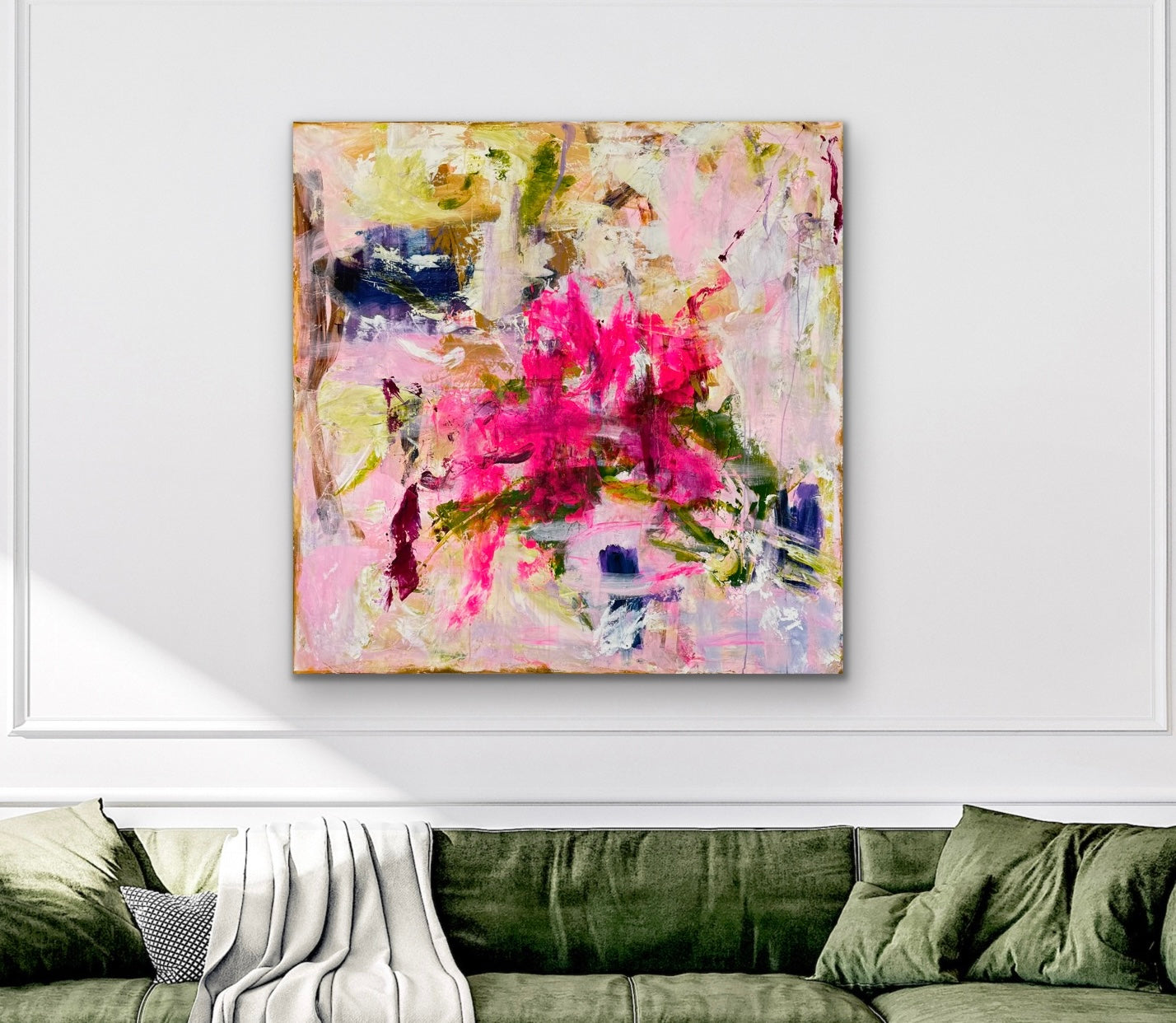 Abstrakt maleri, 120x120 cm, "I WISH"