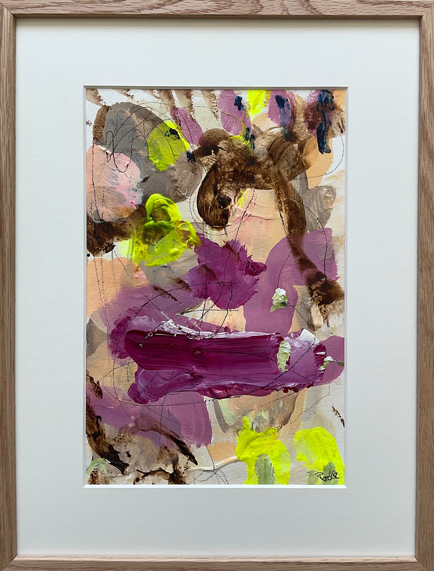 Paperwork, 40x30 cm, i massiv egetræsramme