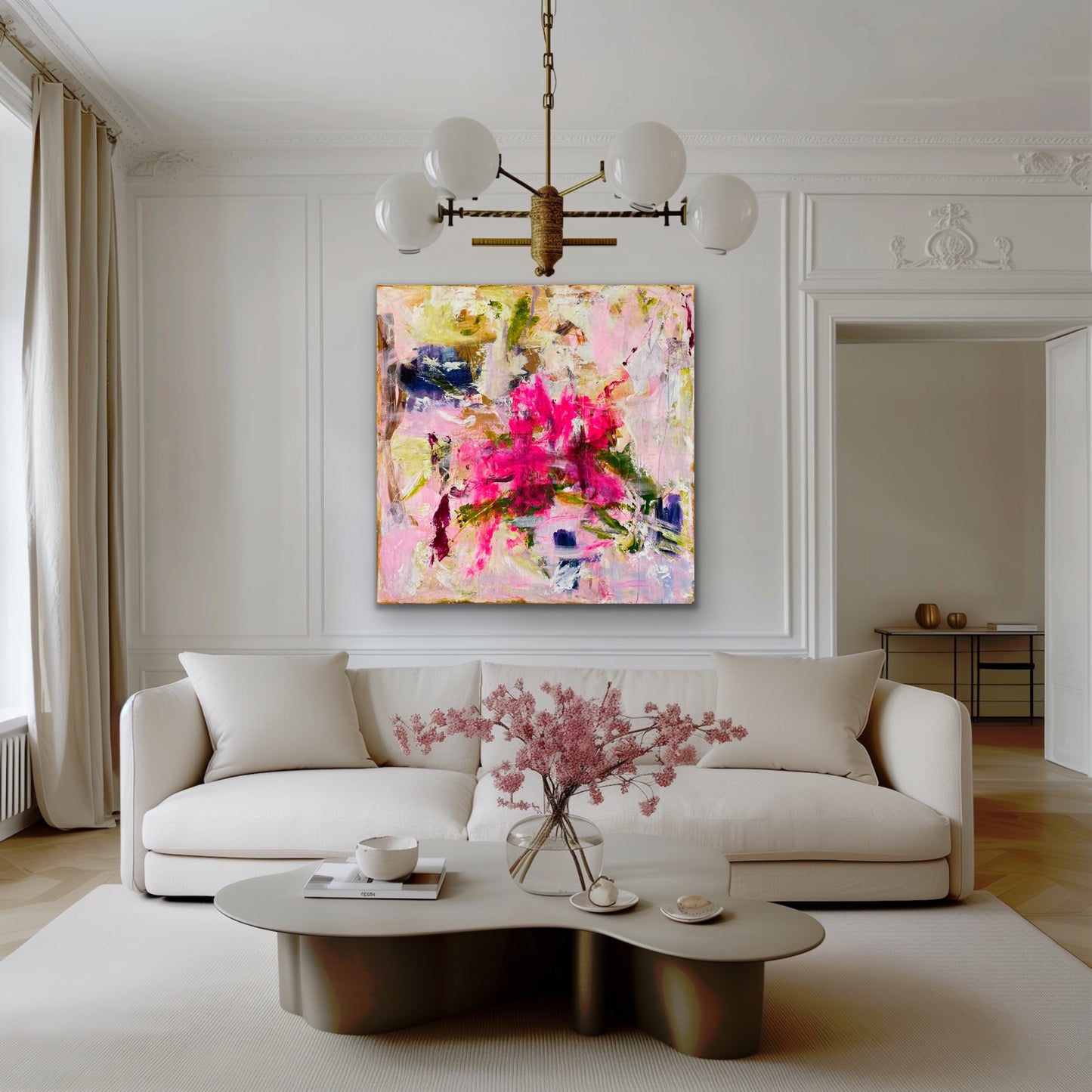 Abstrakt maleri, 120x120 cm, "I WISH"