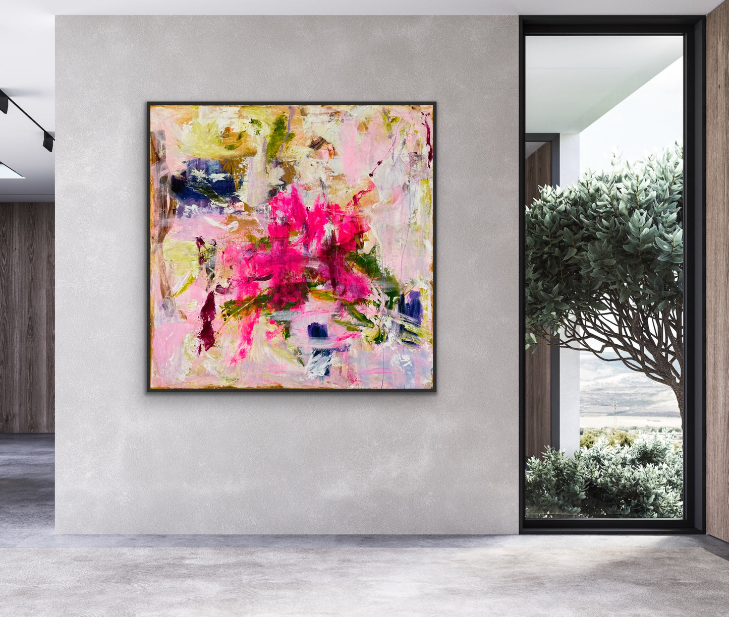 Abstrakt maleri, 120x120 cm, "I WISH"