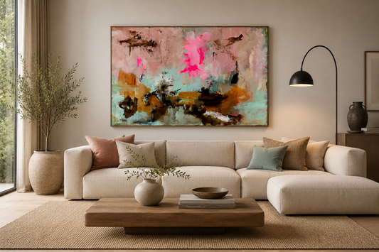 Abstrakt maleri, 100x140 cm, "BE MINE”