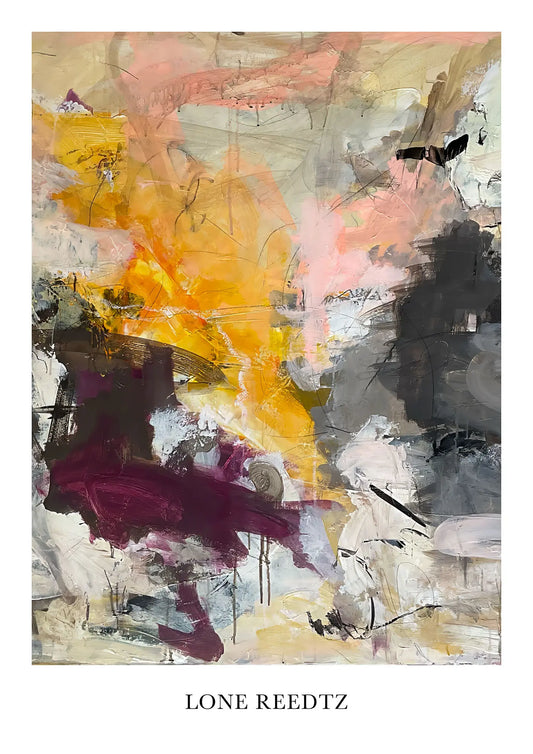 Fall – Abstrakt kunsttryk af Lone Reedtz by Lone Reedtz , Abstrakt ekspressiv kunstplakat Kunsttryk