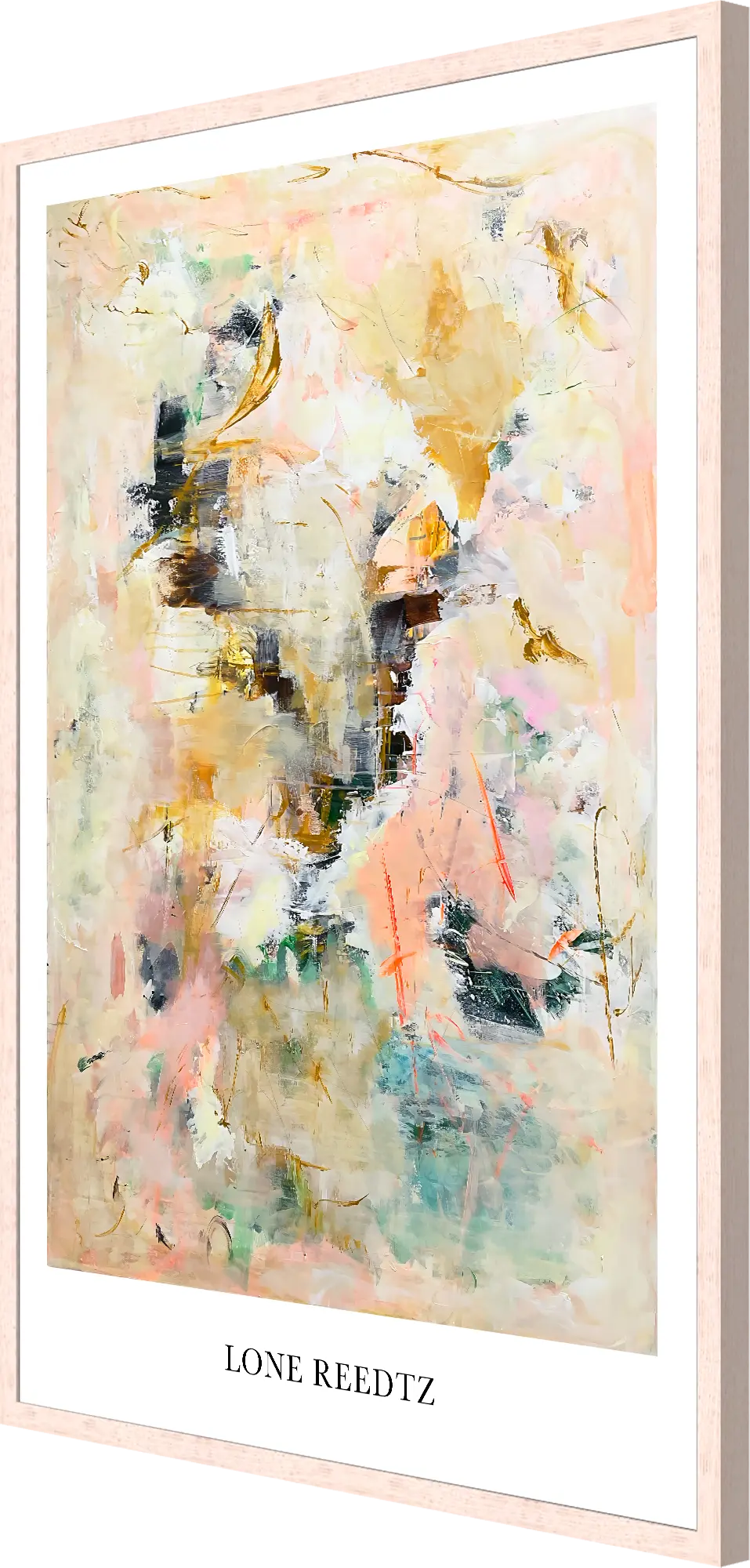 Happiness – Abstrakt kunsttryk af Lone Reedtz by Lone Reedtz , Abstrakt ekspressiv kunstplakat