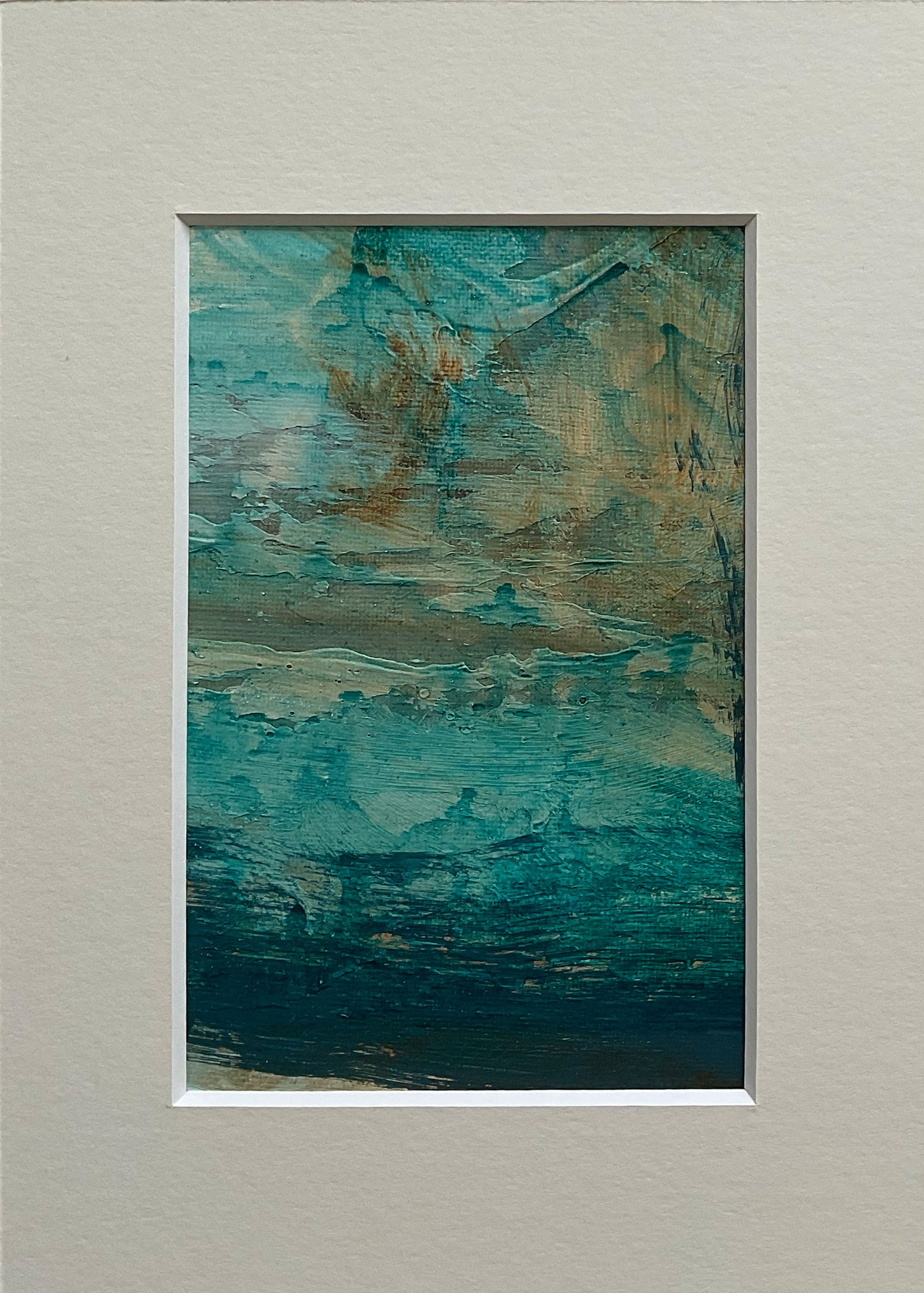 Indrammet lærred i 15x21 cm med valgfri indramning by Lone Reedtz , Abstrakt ekspressivt akrylmaleri på lærred i passepartout Uden ramme