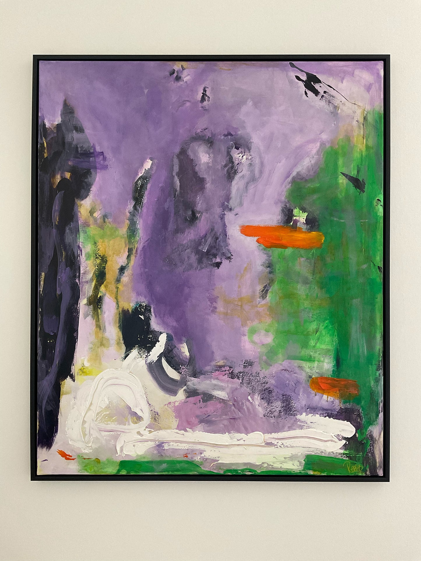 Abstrakt maleri, 120x100 cm, ”OPEN MIND” by Lone Reedtz , Abstrakt ekspressivt akrylmaleri på lærred