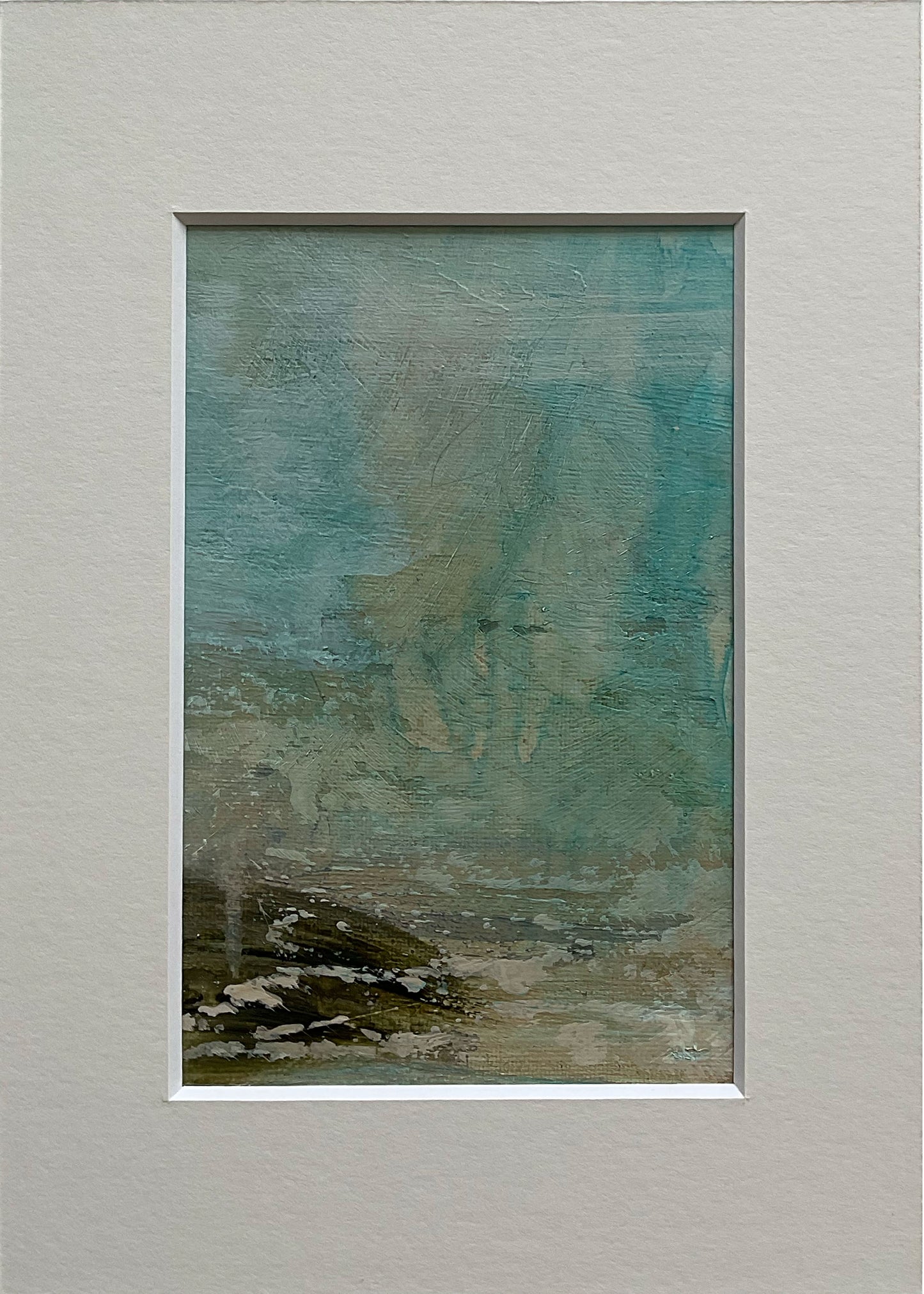Indrammet lærred nr. 45, 15x21 cm med valgfri indramning by Lone Reedtz , Abstrakt ekspressivt akrylmaleri på lærred i passepartout Uden ramme
