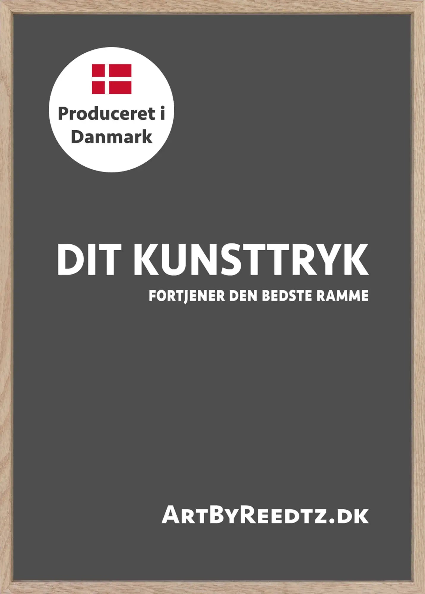 Ramme i massivt egetræ med refleksfrit museumsglas by Lone Reedtz , Abstrakt ekspressiv kunstplakat 60 x 42 cm (A2)