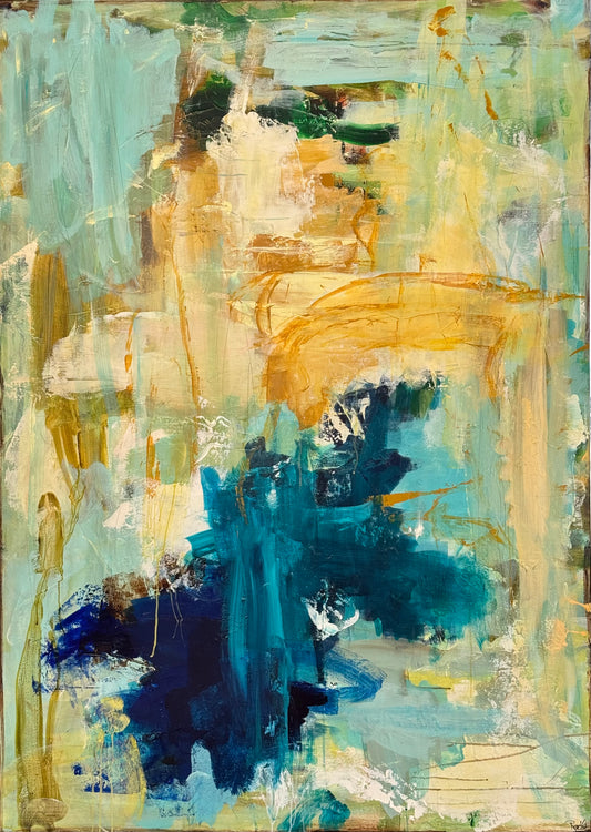 Abstrakt maleri, 140 x 100 cm, "WATERFALL”
