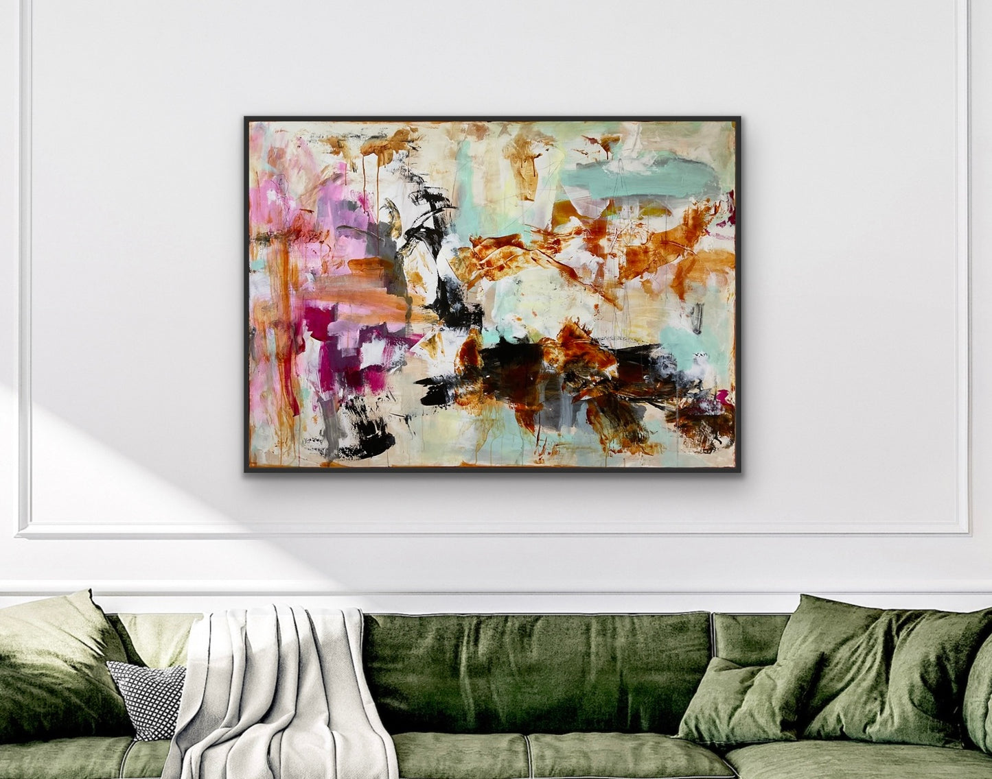 Abstrakt maleri, 100x140 cm, "CATCH A FEELING”