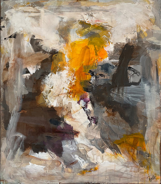 Abstrakt maleri, 80x70 cm, "Nr. 31" by Lone Reedtz , Abstrakt ekspressivt akrylmaleri på lærred