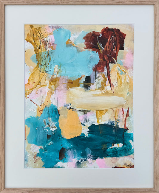 Paperwork, 50x40 cm, med massiv egetræsramme