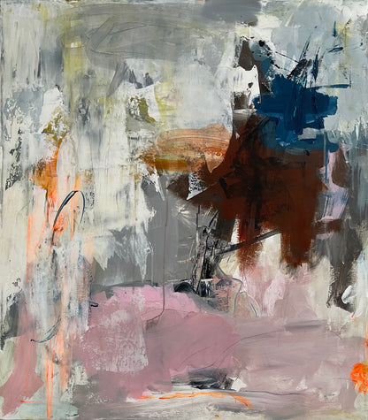 Abstrakt maleri, 80x70 cm, "Nr. 40" by Lone Reedtz , Abstrakt ekspressivt akrylmaleri på lærred Uden ramme