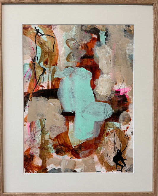 Paperwork, 50x40 cm, med massiv egetræsramme