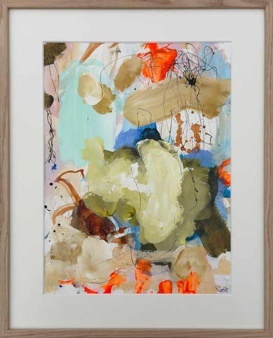 Paperwork, 50x40 cm, med massiv egetræsramme