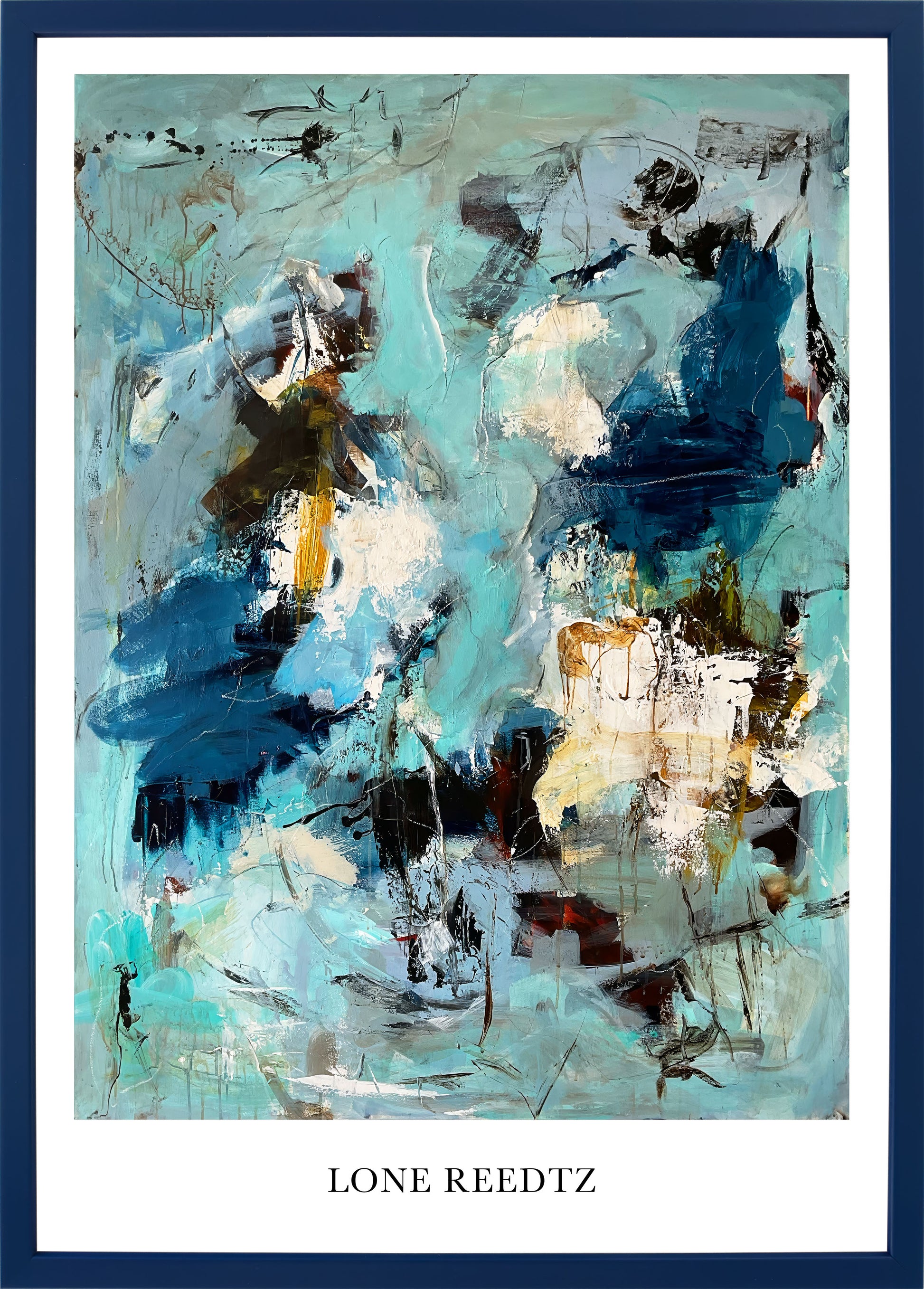 Abstrakt kunstplakat, 62x44 cm, "Different worlds" - Limited Edition by Lone Reedtz , Abstrakt ekspressiv kunstplakat
