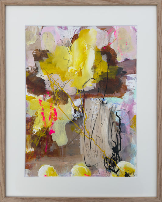Paperwork, 50x40 cm, med massiv egetræsramme