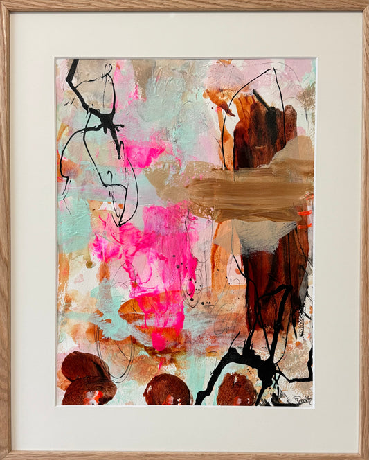 Paperwork, 50x40 cm, med massiv egetræsramme