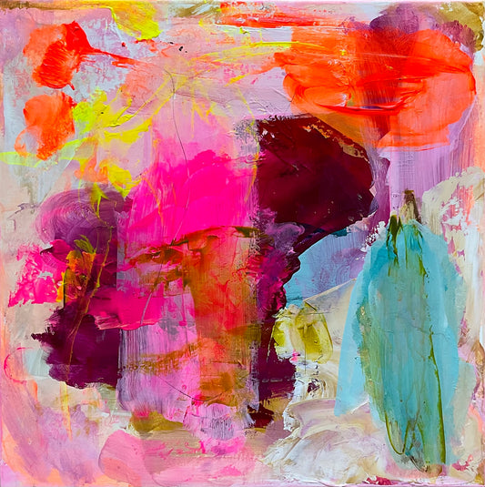 Abstrakt maleri, 40x40 cm, “RAINDROP"