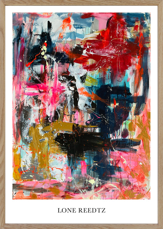 Abstrakt kunstplakat, 62x44 cm, "The fullness og living" - Limited Edition