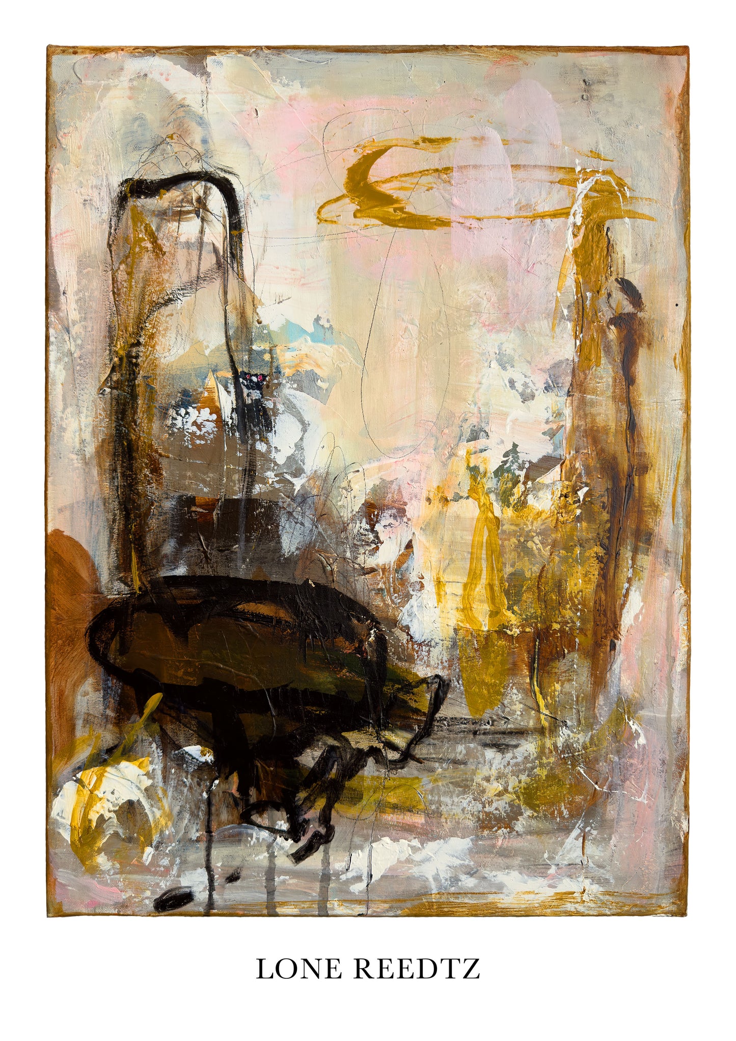 Abstrakt kunstplakat, 62x44 cm, "Fellowship" - Limited Edition by Lone Reedtz , Abstrakt ekspressiv kunstplakat Uden ramme