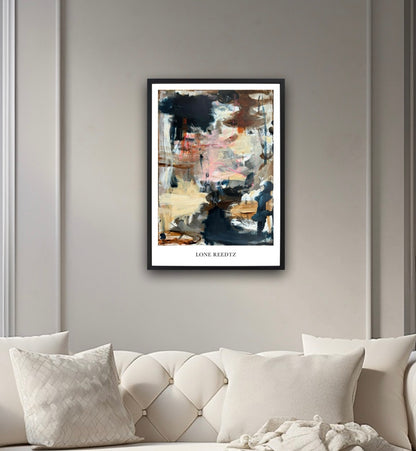 Abstrakt kunstplakat, 62x44 cm, "Simple life" - Limited Edition by Lone Reedtz , Abstrakt ekspressiv kunstplakat