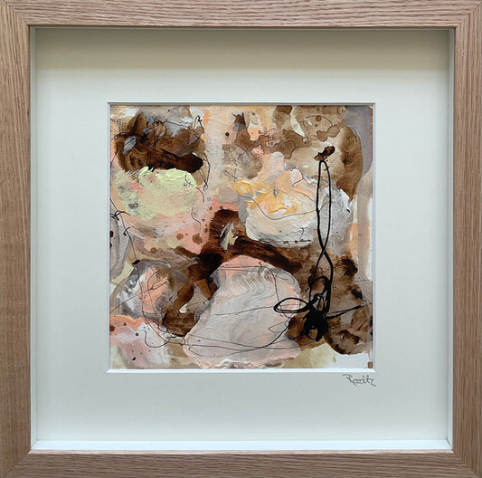 Paperwork, 30x30 cm, i boksramme af massivt egetræ