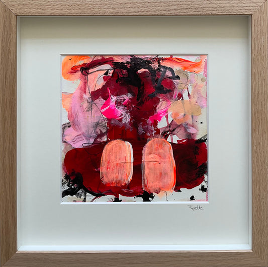 Paperwork, 30x30 cm, i boksramme af massivt egetræ